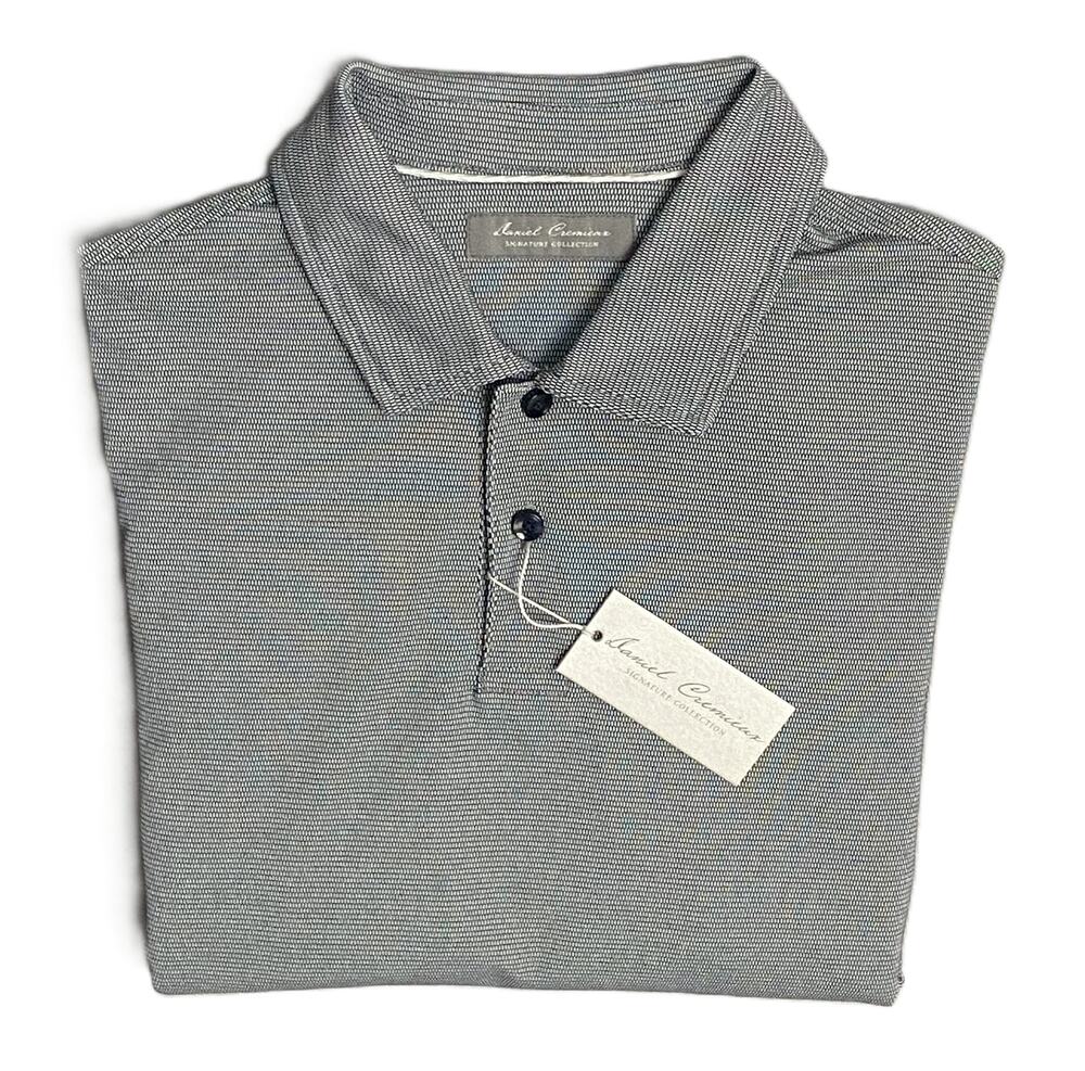 Daniel Cremieux Polo Shirt Men's XXL Long Sleeve Pima Cotton Navy Heather NWT
